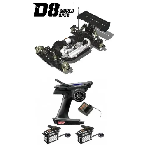 HB RACING HB204850 D8 World Spec 1/8 Competition Nitro Buggy (Without Bodyshell) + SANWA M17 + 2 X PGS-XB II (204850+107A32483A+107A54563A)