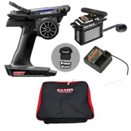 COMBO SANWA 101A32483A RADIO CAR M17 2,4G FH-5 4CH + RX-493I + PGS-XR II + BAG + CAP(101A32483A+107A54566A)