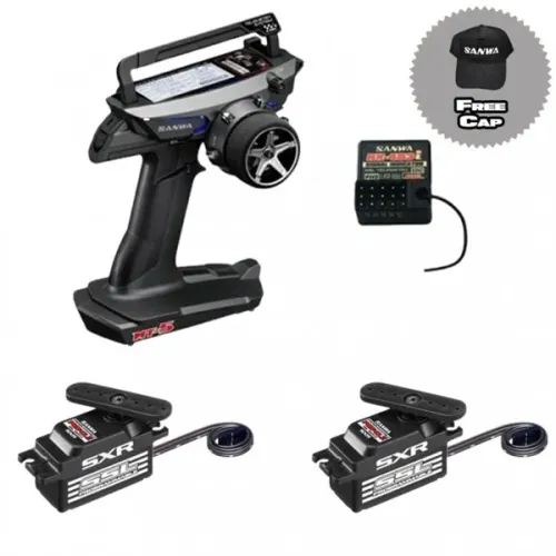 COMBO SANWA 101A32671A RADIO CAR MT-5 + RX-493i 2.4GHZ 4CH + 2 PGS-CL II + BAG + CAP(101A32671A+107A54516A)