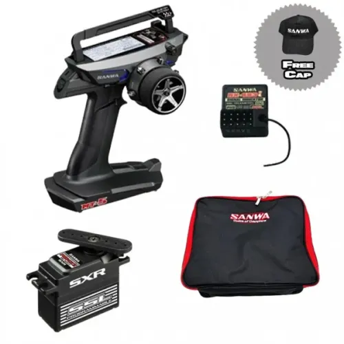 COMBO SANWA 101A32671A RADIO CAR MT-5 + PGS-CX II + BAG + CAP(101A32671A+107A54526A)
