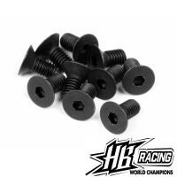 HB RACING HBZ081 FLAT HEAD SCREW M3x6mm (HEX SOCKET/10pcs)