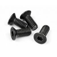 HB RACING HBZ307 FLAT HEAD SCREW M4X10MM (HEX SOCKET/THIN TYPE/4PC) 