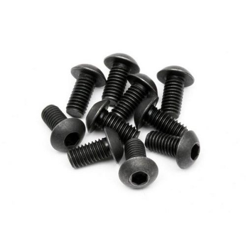 HB RACING HBZ351 BUTTON HEAD SCREW M3x6mm (HEX SOCKET/10pcs)
